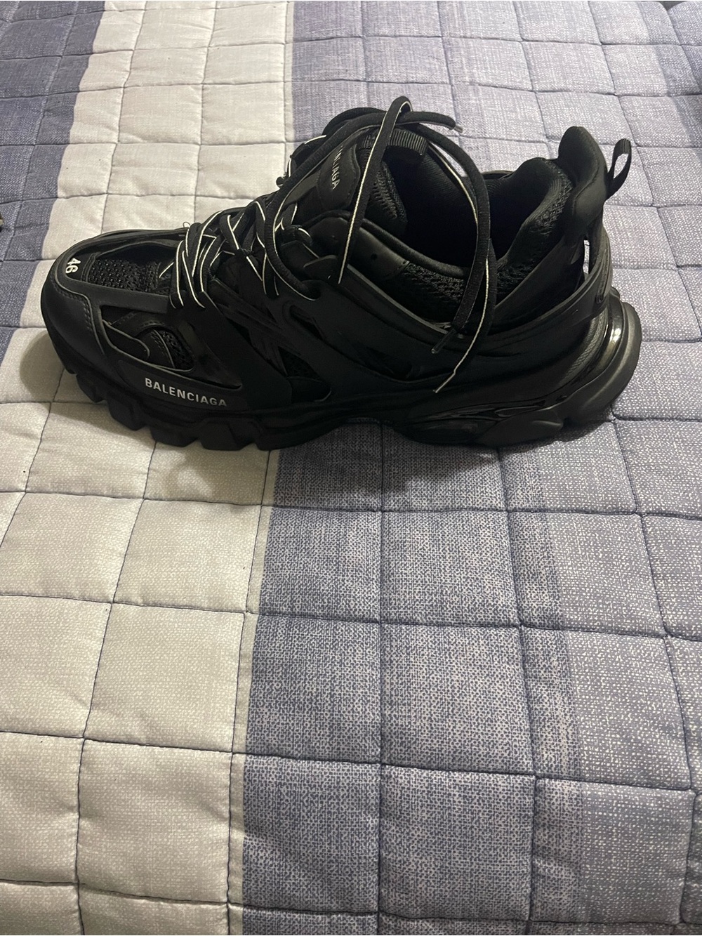 Balenciaga Black Men's Track Sneakers with Reflective Laces - Picture 6 of 9